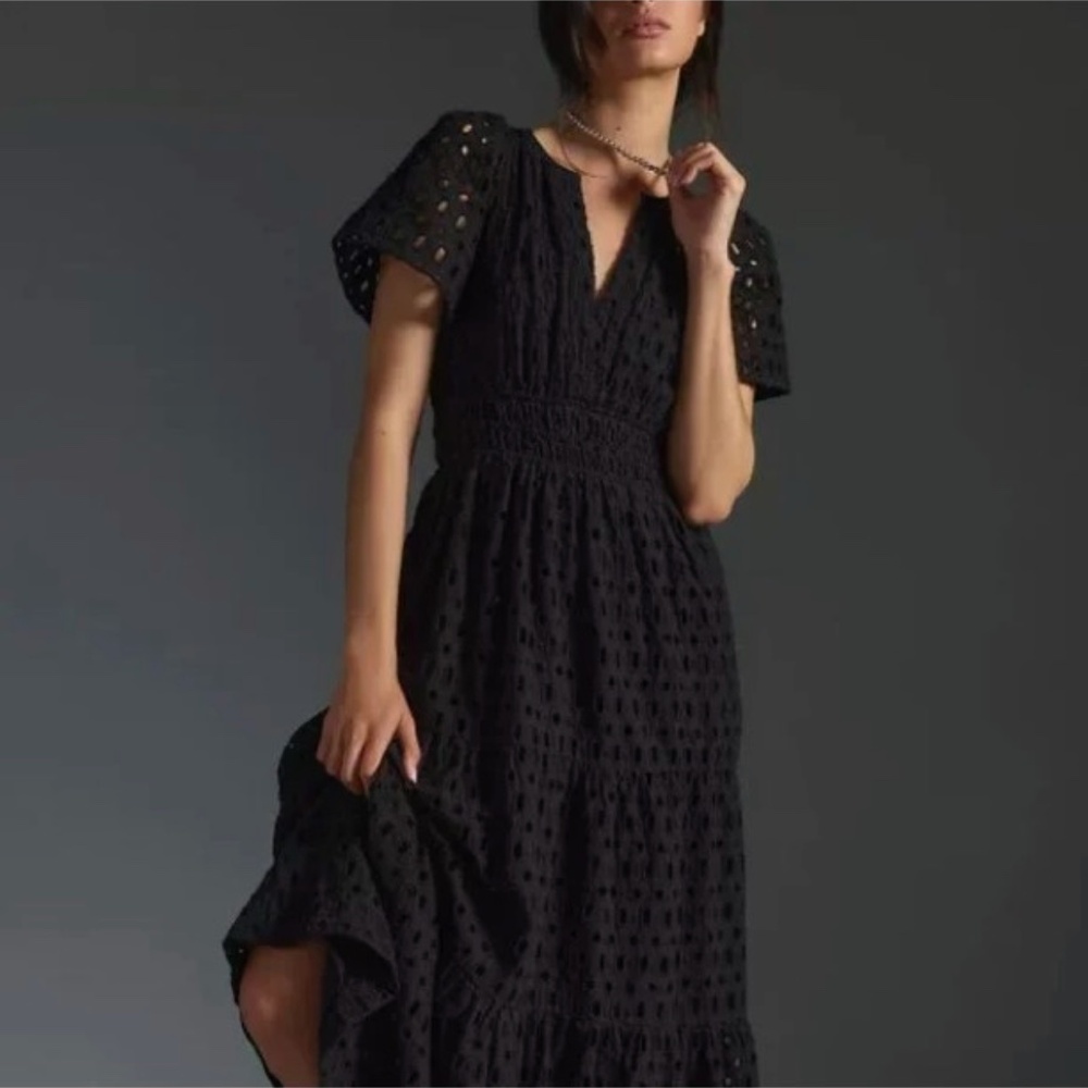 NWT Anthropologie Somerset black Maxi dress size medium